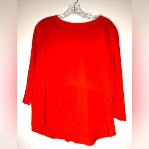 COS Christmas Red 100% Silk 100% cotton Top